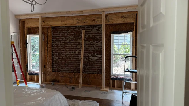 Whole-room renovation framed out to the studs in Apex, NC